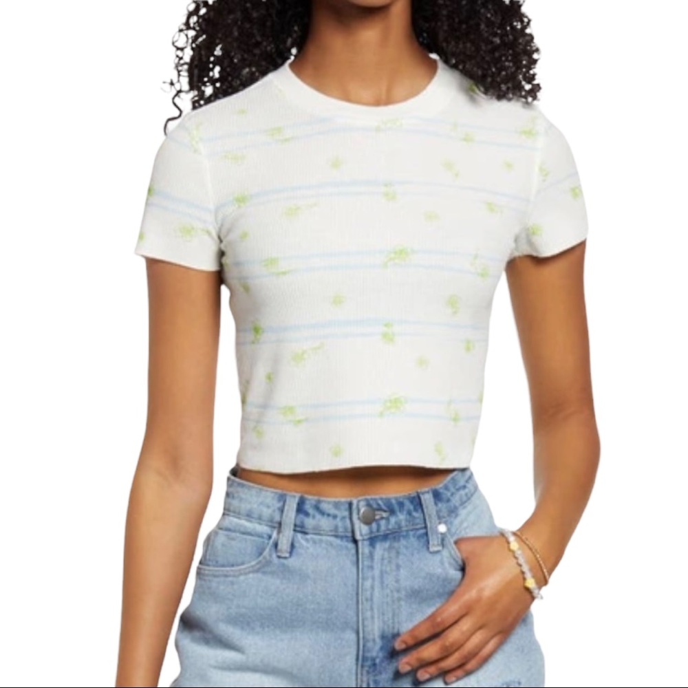 BP. Daisy blue striped crop top size 1X NWT